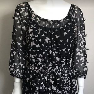 Butterfly print dress
